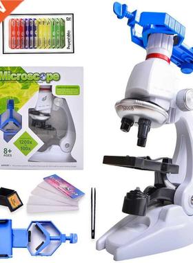 Microscope Kit Lab LED 100X-400X-1200X Home School Science E