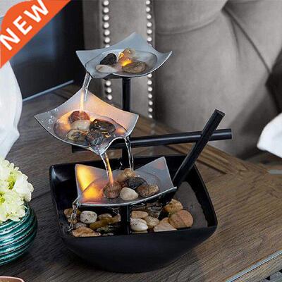 Indoor Fountain waterfall living room lights Traditional