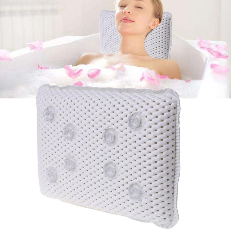 29x20cm Non-slip Bathtub Pillow Soft Bath SPA Headrest Water