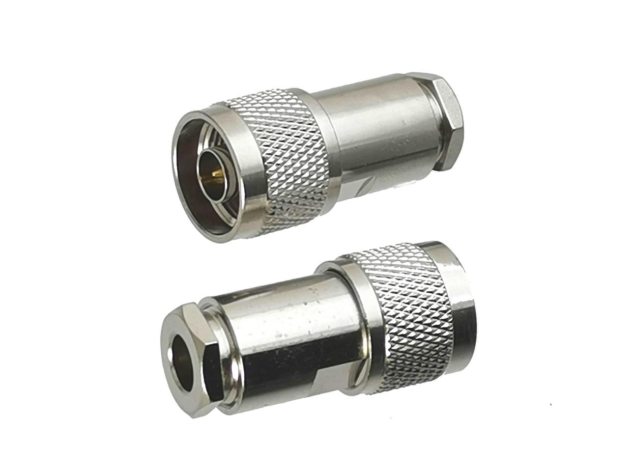 10pcs N Male Plug Connector Clamp RG5 RG6 5D-FB LMR300 Cable