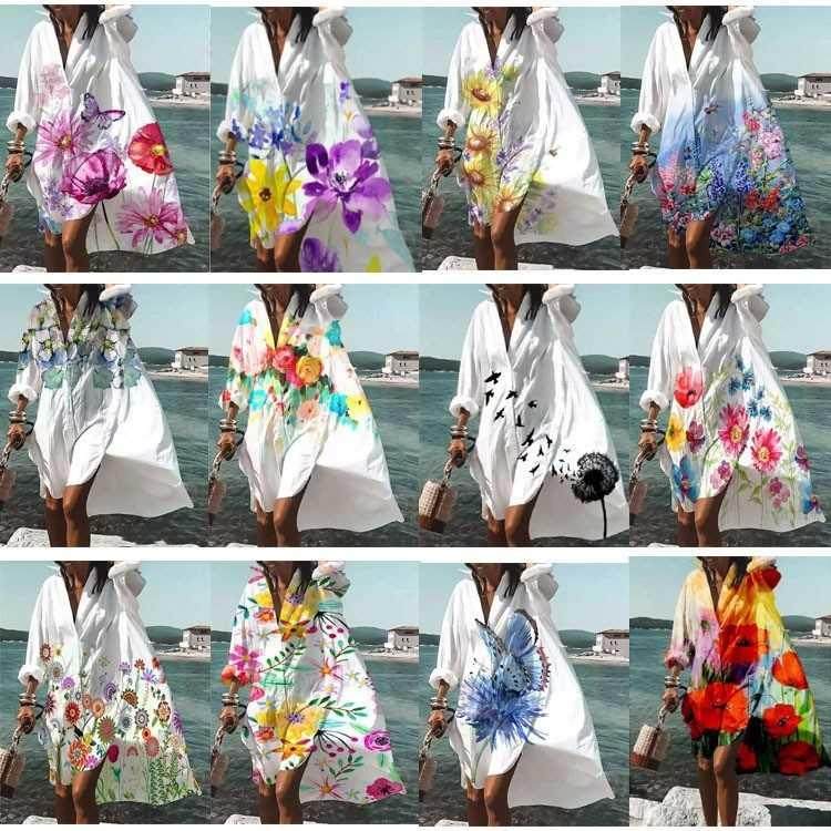 beach blouse cover up for Dress Women Dresses fat plus size图片