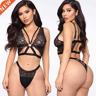 Erotic lingerie Sexy women's lace tie underwear set