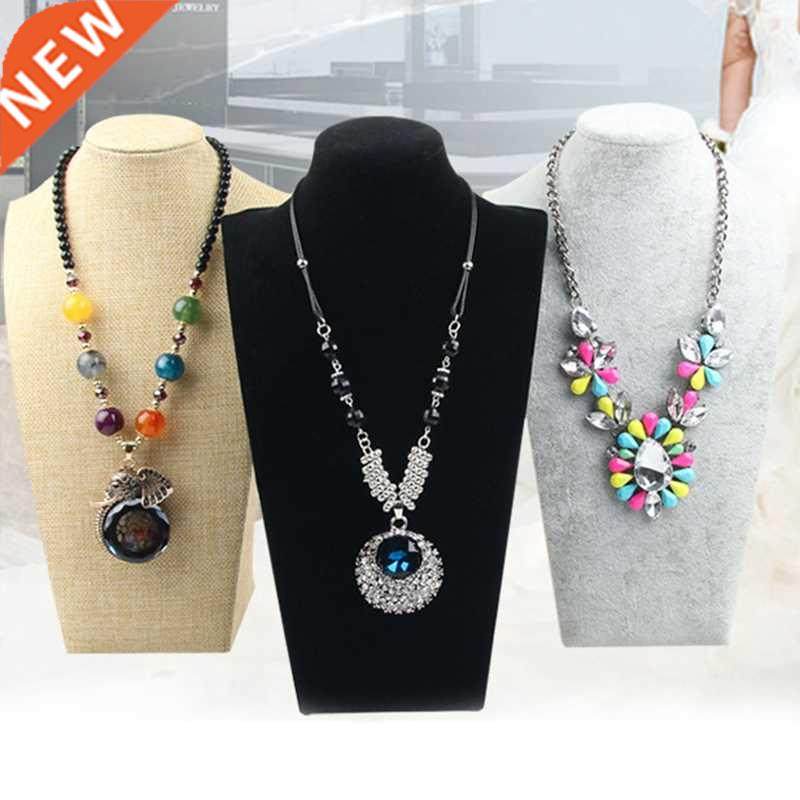 Flannelette Portrait Necklace Display Stand Holder Jewellry
