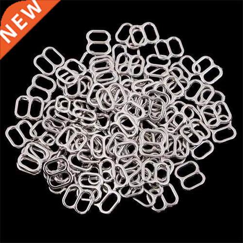 Prettyia 100Pcs Silver Metal Bra 8 Rings Adjusters Sliders