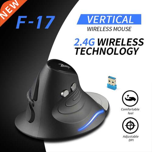 ZELOTES F-17 Vertical Mouse 2.4GHz Wireless Gaming Mouse 6 K