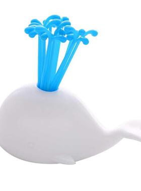 1Set Creative Whale Fruit Fork Cake Dessert Salad Sticks