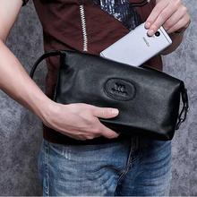 Wmnuo Handbags Men Leaves Genuine Leather Clutch Wallet For