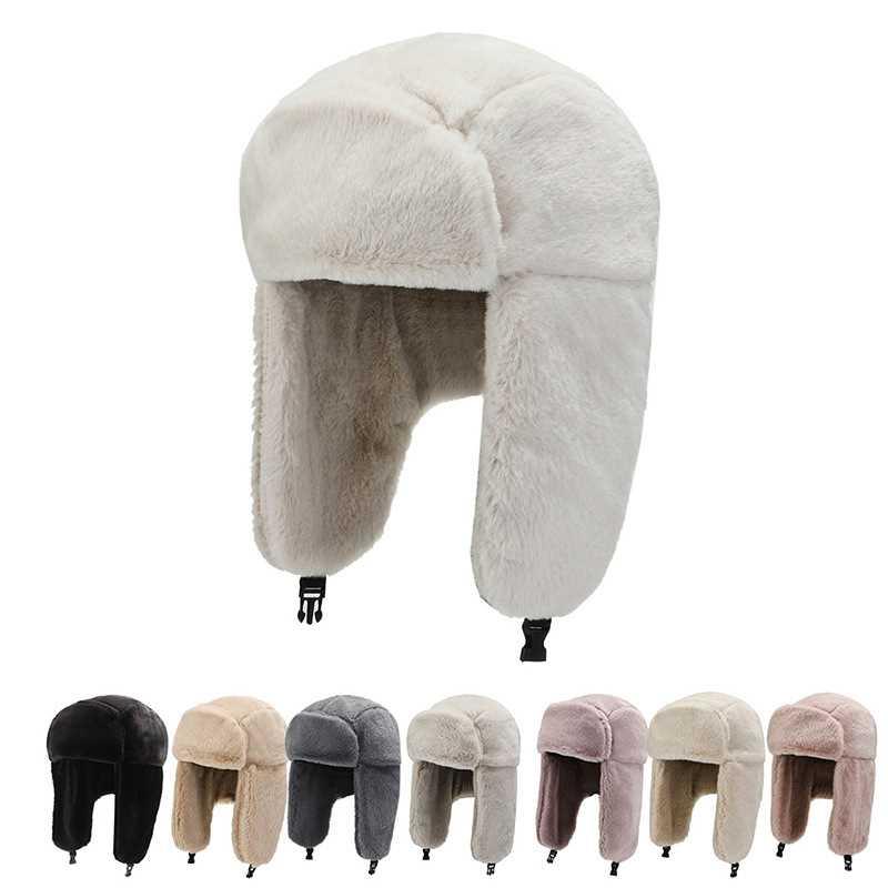 Keep Warm Bomber Hats Woman Man Russian Earflap Caps Winter