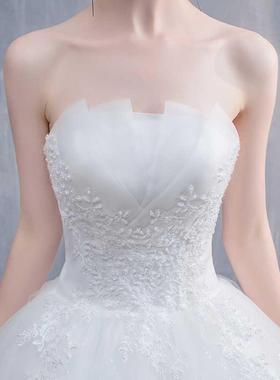 Robe De Mariee New Wedding Dresses Strapless Appliques Pearl