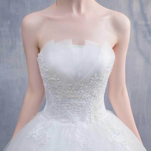 Robe De Mariee New Wedding Dresses Strapless Appliques Pearl