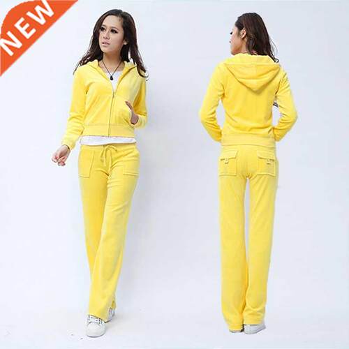 Spring/Fall 2021 Women's Brand Velvet Fabric Tracksuits Velo