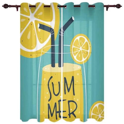 Lemon Juice Fruit Juice Window Curtains for Living Room