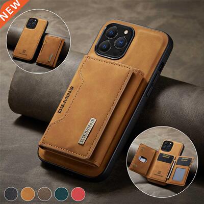 2 In 1 Detchble Mgnetic Lether Cse for IPhone 13 12 11