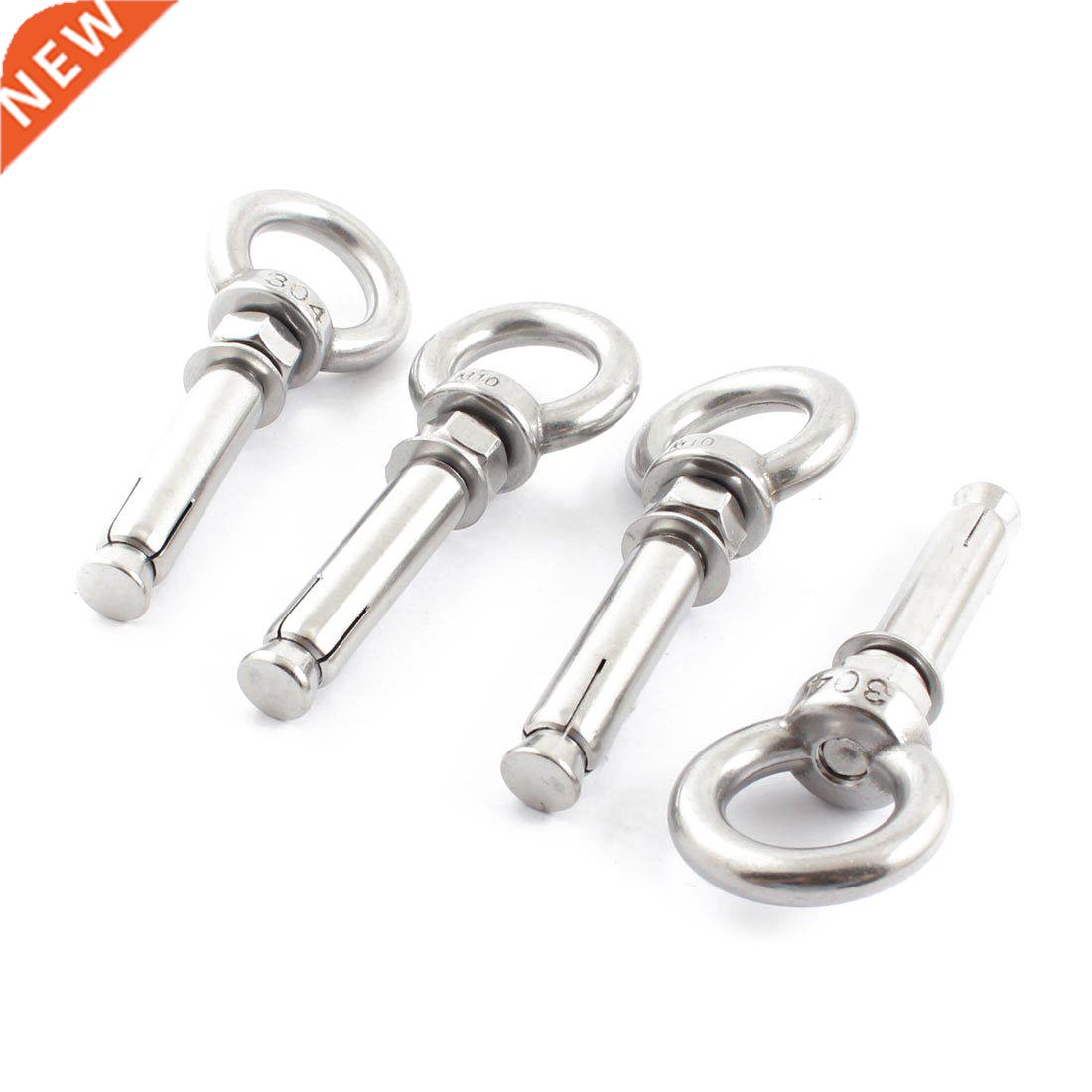 4x Wire Rope Raw Style Shield Anchor Eye Bolts M10 Silver