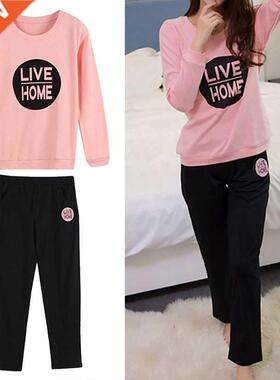 Pajamas Sets Spring Autumn Carton Women Long Sleeve Sleepwea