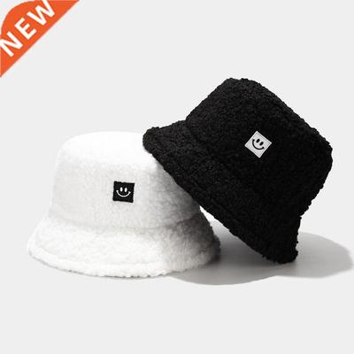 Fashion Men Women Warm Bucket Hat Smile Face Vintage Winter