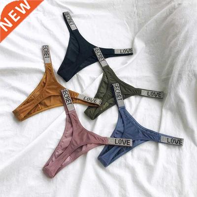 Sexy Panties Women Thongs Rhinestones letter Diamonds G-stri