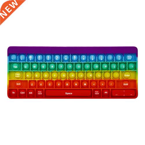 Keyboard Rainbow Push Bubble Popper Fidget Toys Soft Squishy