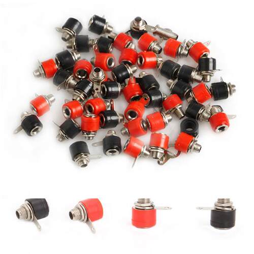 50pcs 4mm Banana Panel Socket Test Probe Binding Post Nut Pl