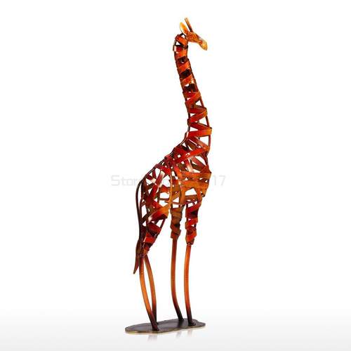 Tooarts New Brand Metal Figurine Iron braided Giraffe