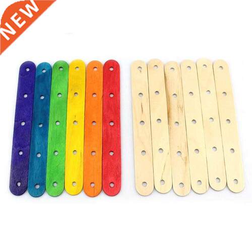 50pcs Ice Cream Sticks with holes Hollow Wood Popsicle