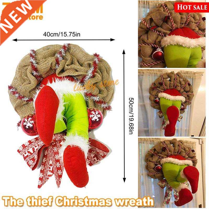 Christmas Door Decoration The thief Wreath Xmas Decor Party