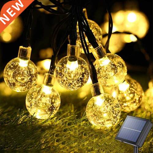 Solar String Lights Outdoor 60 Led Crystal Globe Lights Wate