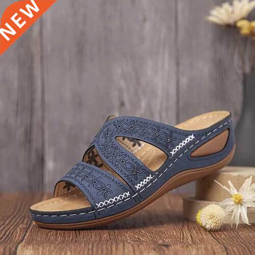 2022 Summer Women Slippers Fashion Solid Color Open Toe Li