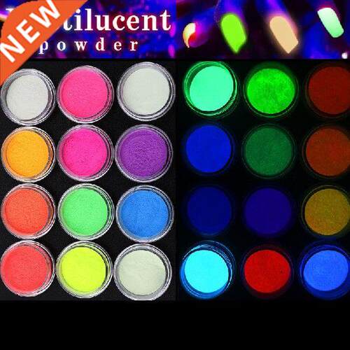 12 Boxes/Set Glow In Dark Glitter Nail Phosphorescent