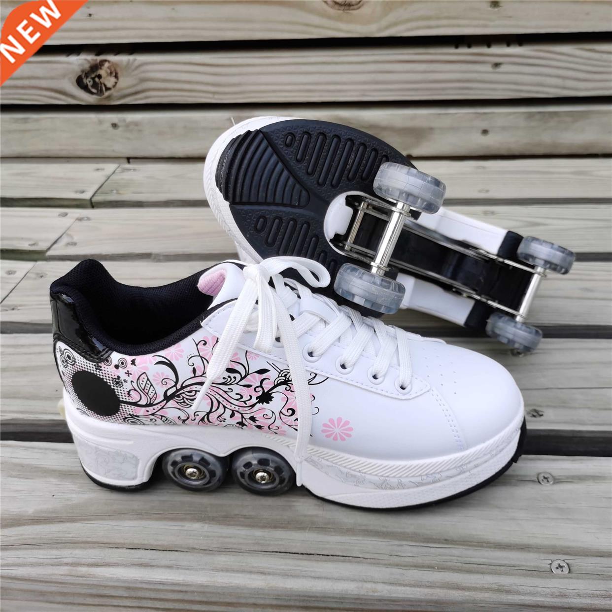Roller Skates Women Shoes With Wheels Roller Sneakers For Gi
