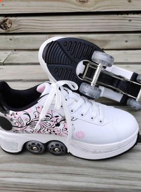 Roller Skates Women Shoes With Wheels Roller Sneakers For Gi