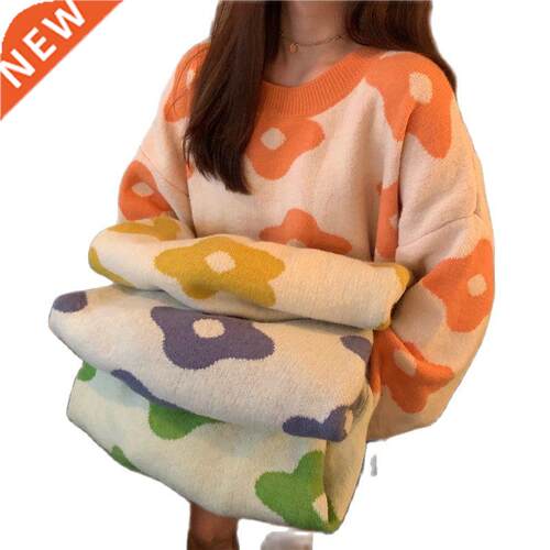 2021 ins new fashion Women Sweaters Winter Women Flower Swea