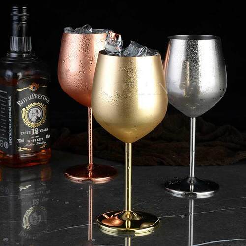 04 stainless steel copper plated single-layer goblet