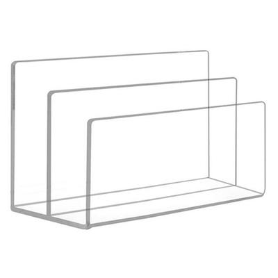 Desk Sorting Organizer 2 Compartments Acrylic File Rack Tran