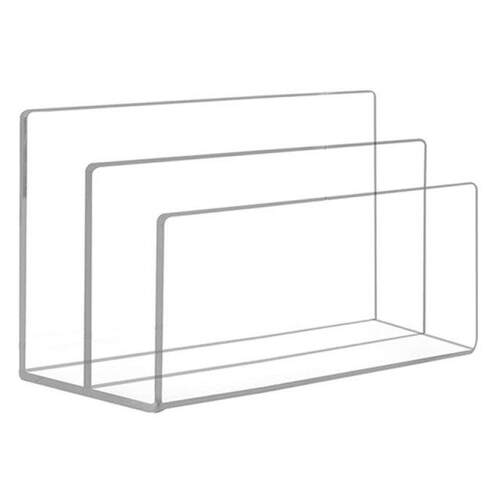 Desk Sorting Organizer 2 Compartments Acrylic File Rack Tran