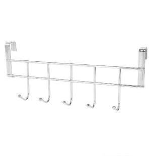 1 pc 5 Hooks Stainless Steel Clothes Hooks Door Bathroom