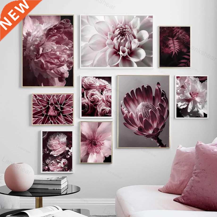 Peony Rose Flower Wall Art Painting Nordic Plants and Flowe