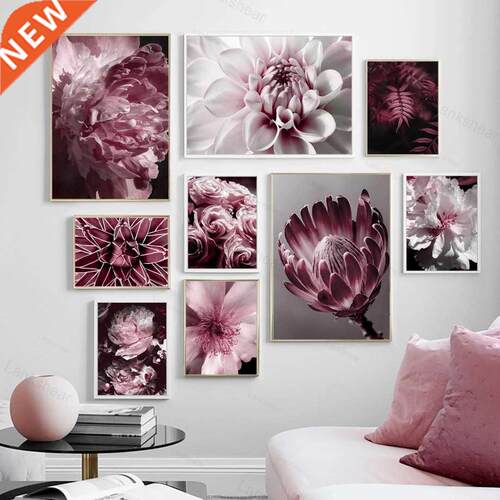 Peony Rose Flower Wall Art Painting Nordic Plants and Flowe