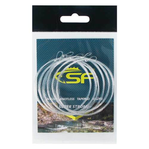 6 Pcs/Bag SF Nylon Pre-tied Loop Fly Fishing Tapered Leader
