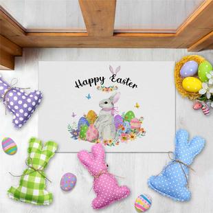 Easter Spring Rabbit Flower Butterfly Doormat Entrance