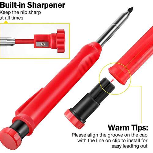 Solid Carpenter Pencil Set Woodworking Mechanical Pencil  C