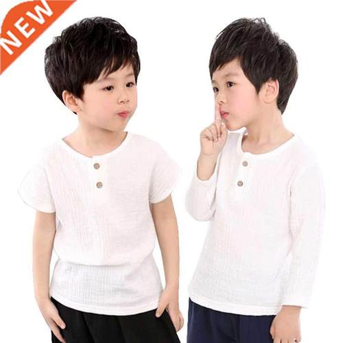 Linen 2022 Cotton Baby Boy Girl Summer Autumn T Shirts Toddl