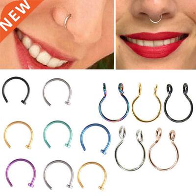 1pcs U Shaped Fake Nose Ring Hoop Septum Rings Stainless Ste