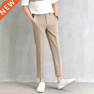 Men's Suit Pants Fashion Slim-Fit Straight Trousers Business