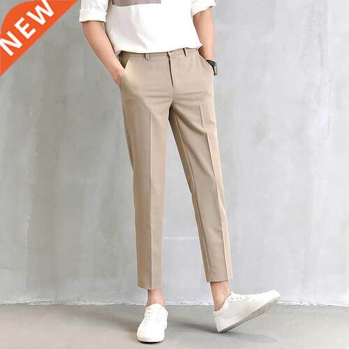 Men's Suit Pants Fashion Slim-Fit Straight Trousers Business