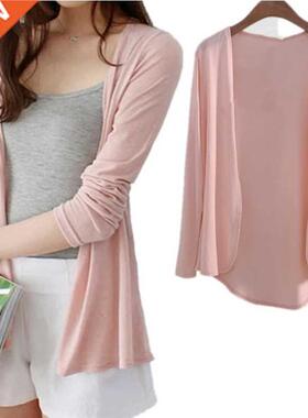 Women Cardigan Summer Autumn Thin Knitted Long Sleeve Cardig