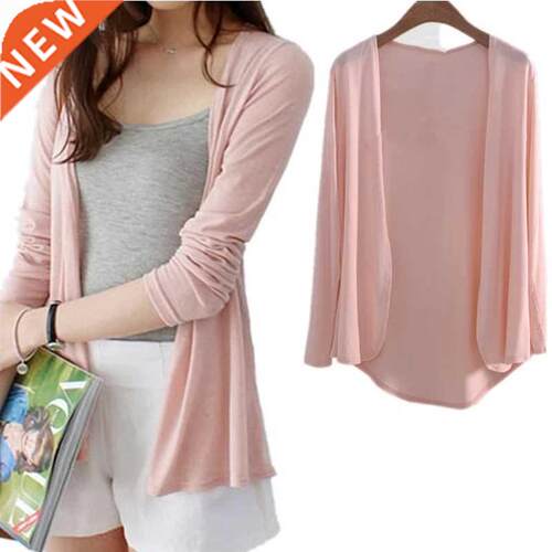 Women Cardigan Summer Autumn Thin Knitted Long Sleeve Cardig