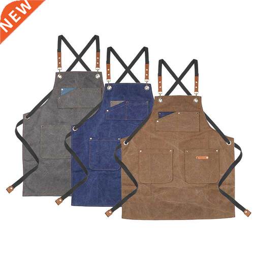 For Cafes Grill Restaurant Bar Shop Canvas Kitchen Aprons