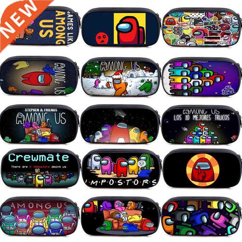 New among us game single layer pencil case polyester large