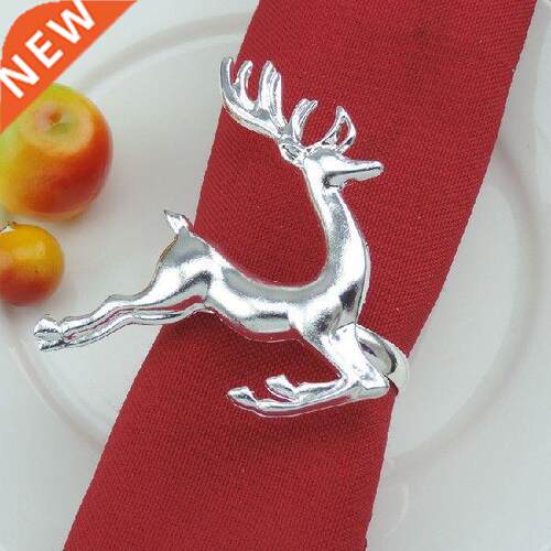 12pcs/lot Christmas deer napkin rings Silver Gold Alloy